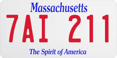 MA license plate 7AI211