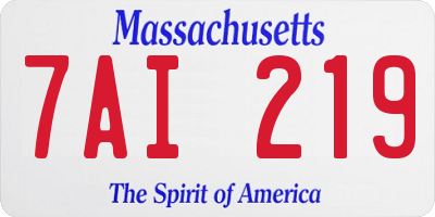 MA license plate 7AI219