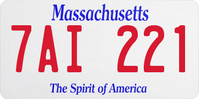 MA license plate 7AI221