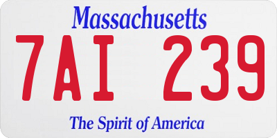 MA license plate 7AI239