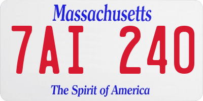 MA license plate 7AI240