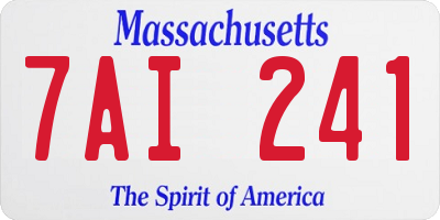 MA license plate 7AI241