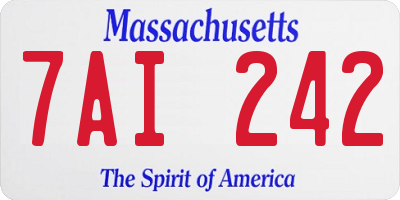 MA license plate 7AI242