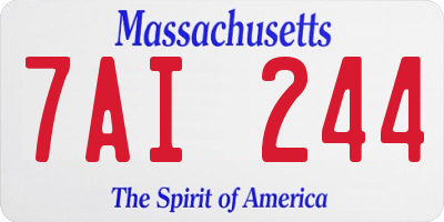 MA license plate 7AI244