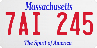 MA license plate 7AI245