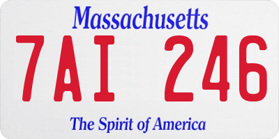 MA license plate 7AI246