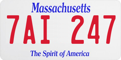 MA license plate 7AI247