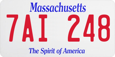 MA license plate 7AI248