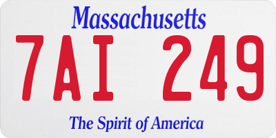 MA license plate 7AI249