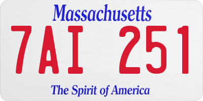MA license plate 7AI251