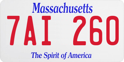 MA license plate 7AI260