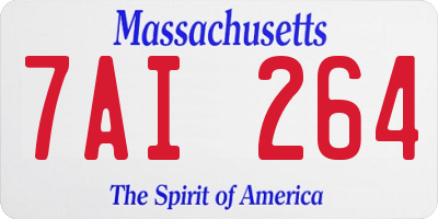 MA license plate 7AI264