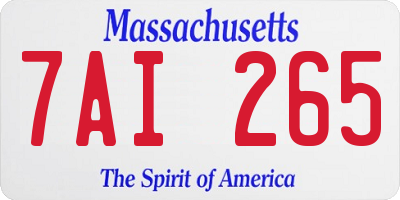 MA license plate 7AI265