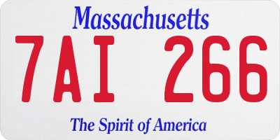 MA license plate 7AI266