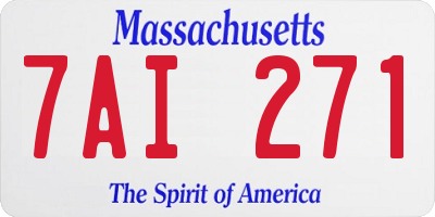 MA license plate 7AI271