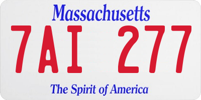 MA license plate 7AI277