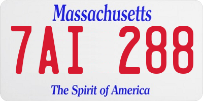 MA license plate 7AI288