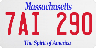 MA license plate 7AI290