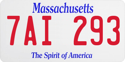 MA license plate 7AI293