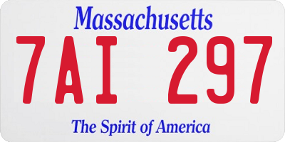 MA license plate 7AI297