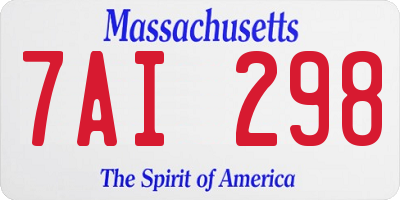 MA license plate 7AI298