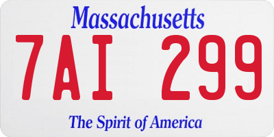 MA license plate 7AI299