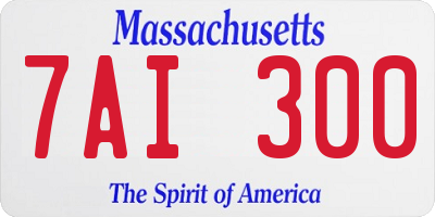 MA license plate 7AI300