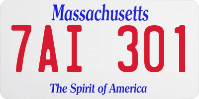 MA license plate 7AI301