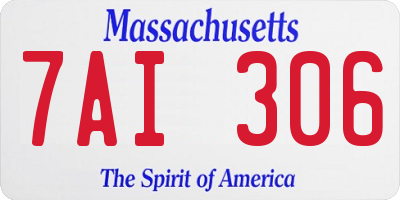 MA license plate 7AI306