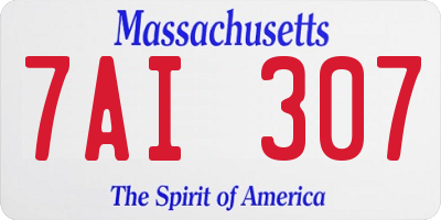 MA license plate 7AI307