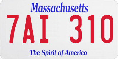 MA license plate 7AI310