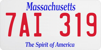 MA license plate 7AI319