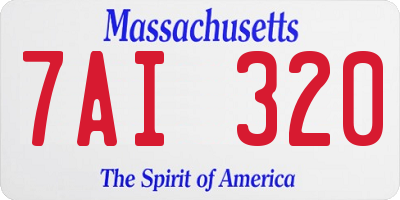 MA license plate 7AI320