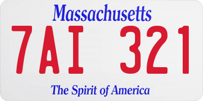MA license plate 7AI321