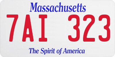 MA license plate 7AI323