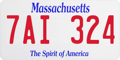 MA license plate 7AI324