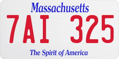 MA license plate 7AI325
