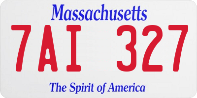 MA license plate 7AI327