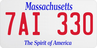 MA license plate 7AI330