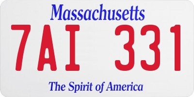 MA license plate 7AI331