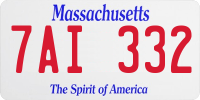 MA license plate 7AI332