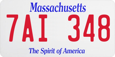MA license plate 7AI348