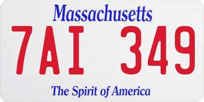 MA license plate 7AI349