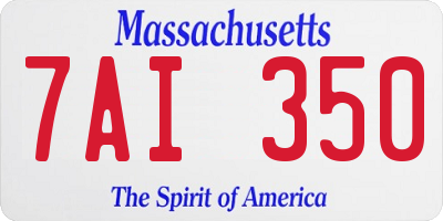 MA license plate 7AI350