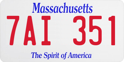 MA license plate 7AI351
