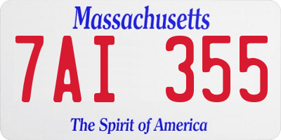 MA license plate 7AI355