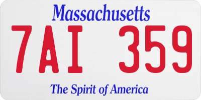 MA license plate 7AI359