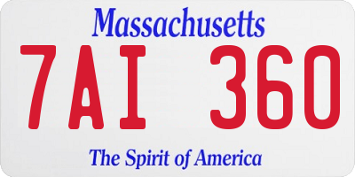 MA license plate 7AI360
