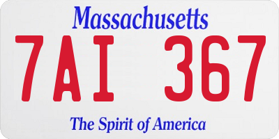 MA license plate 7AI367