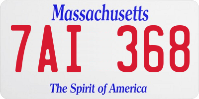 MA license plate 7AI368
